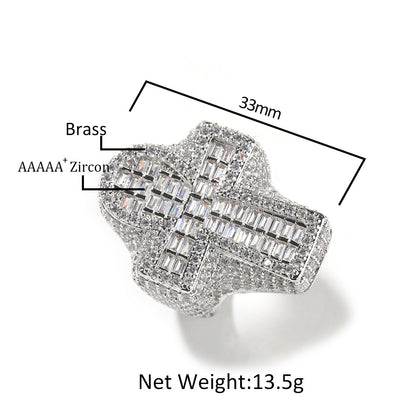 Cross CZ statement ring size image showing 33mm face width
