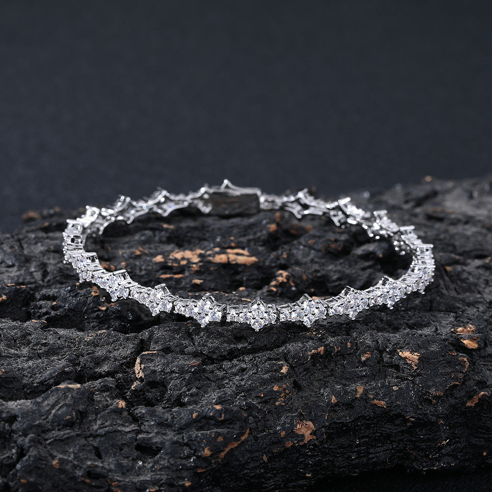 Unisex Geometric Cubic Zirconia Tennis Chain Necklace Bracelet product image