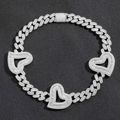 Hip Hop Cuban Link Cubic Zirconia Necklace for Men