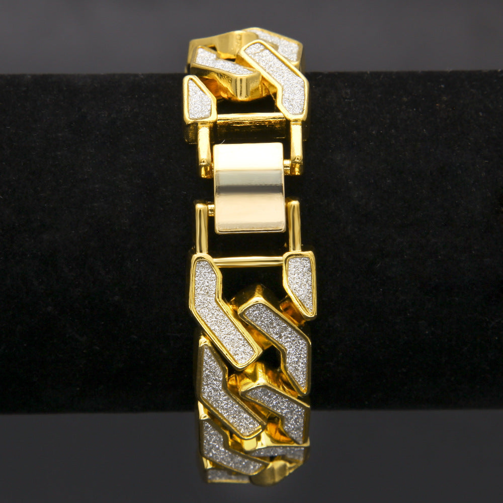 Unisex Gold Plated Line Link Chain Bracelet - Hip Hop Statement Stackable Bangle for Women and Men product image