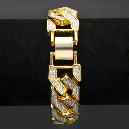 Unisex Gold Plated Line Link Chain Bracelet - Hip Hop Statement Stackable Bangle for Women and Men