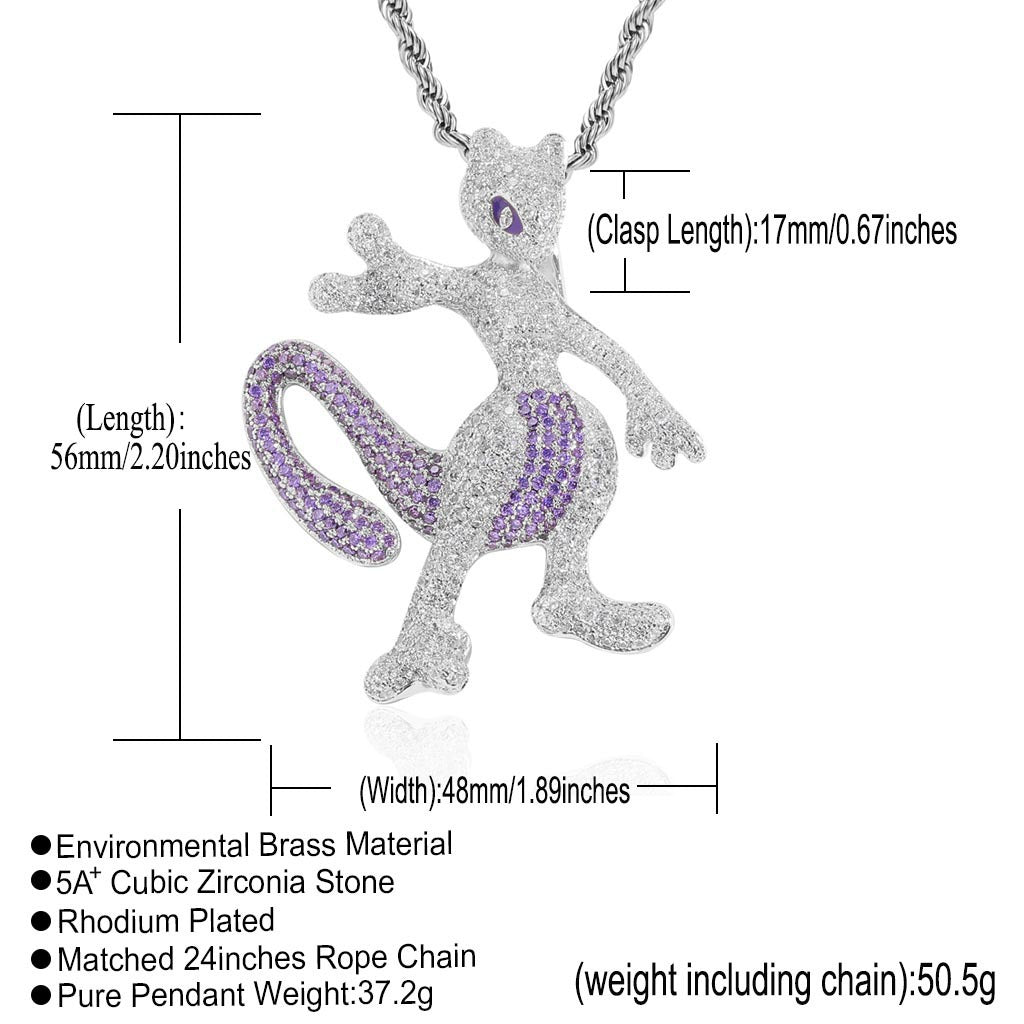 Hip Hop Diamond Shape Cuban Link Cubic Zirconia Necklace for Men and Women
