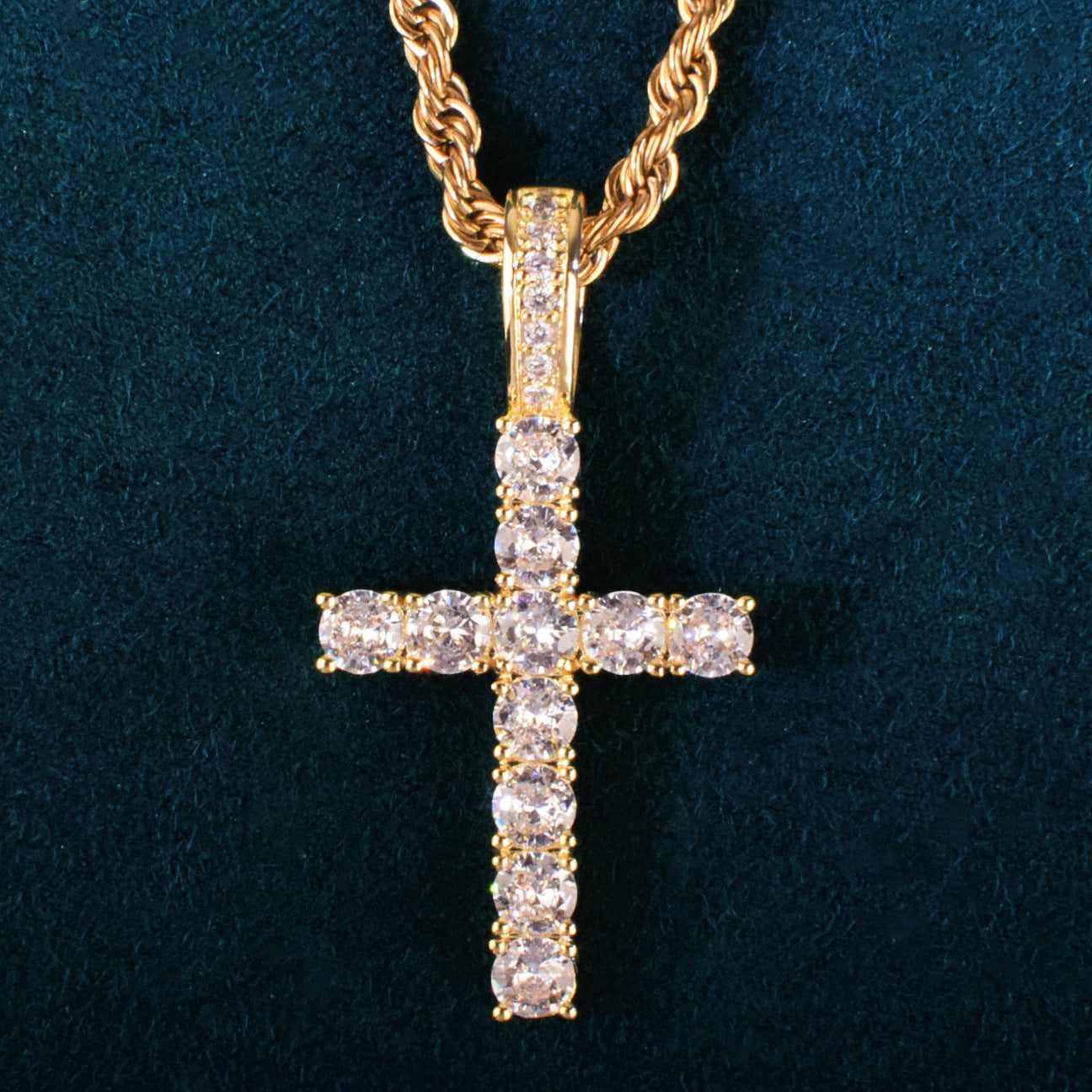 Iced Out Cross Pendant Necklace