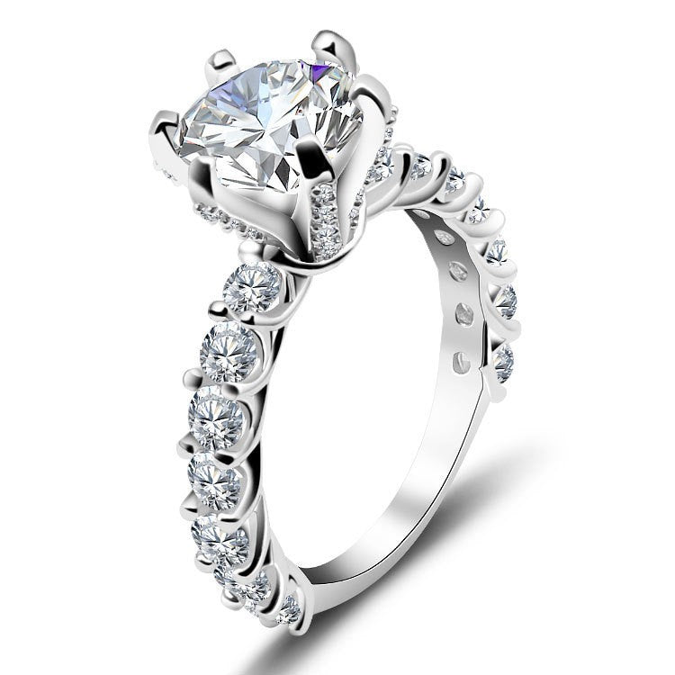 3 Carat Moissanite Halo Ring for Women, Promise Engagement Ring product image