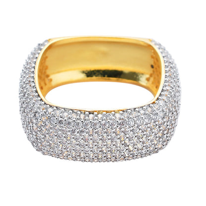 Light Luxury Minimalist Square Cubic Zirconia Ring for Men