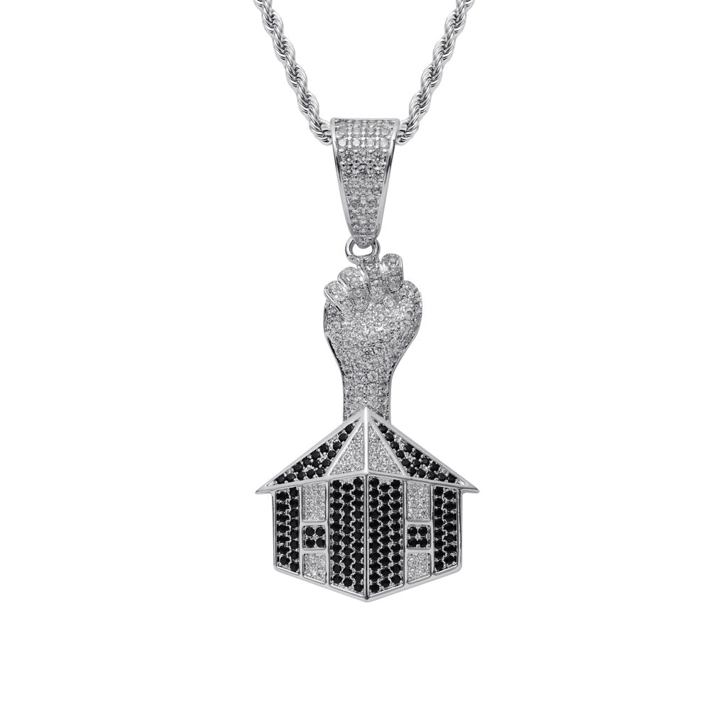 Hip Hop Fashion Cubic Zirconia Pendant Necklace for Men and Women