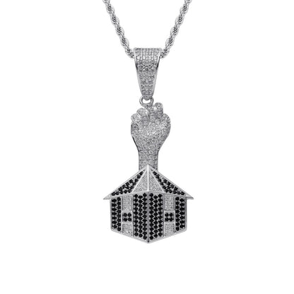 Hip Hop Fashion Cubic Zirconia Pendant Necklace for Men and Women