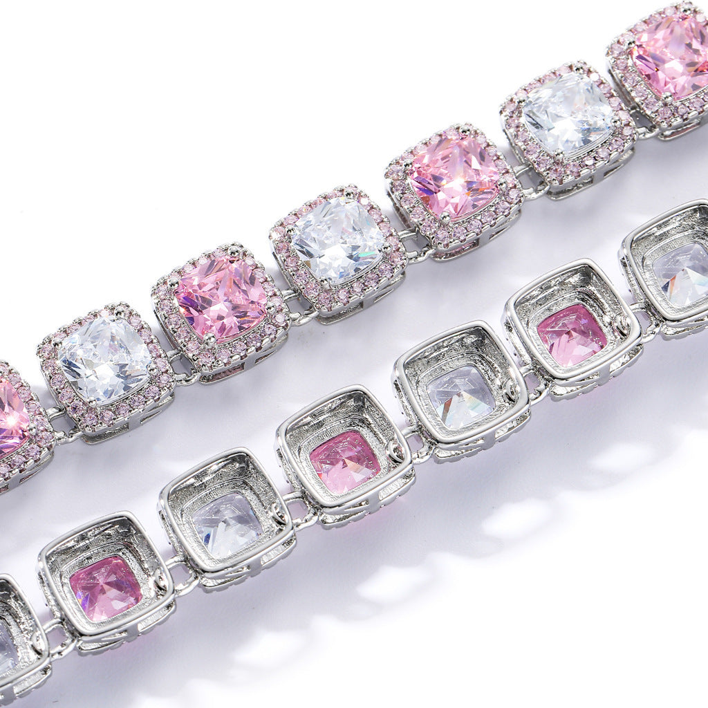 Hip Hop Light Luxury Iced Link Cubic Zirconia Bracelet for Men and Women