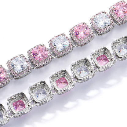 Hip Hop Light Luxury Iced Link Cubic Zirconia Bracelet for Men and Women