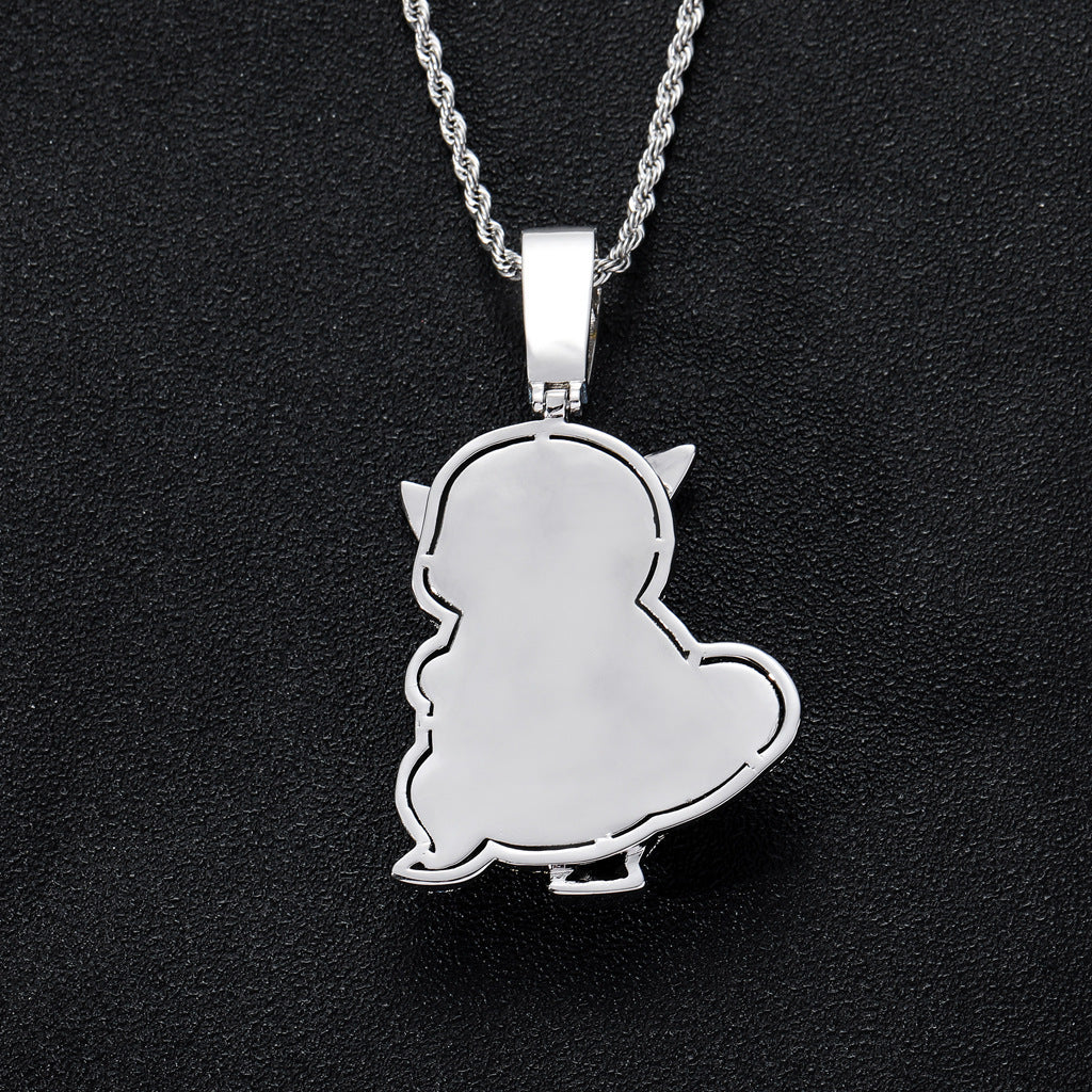 Hip Hop Fashion Cubic Zirconia Pendant Necklace for Men and Women