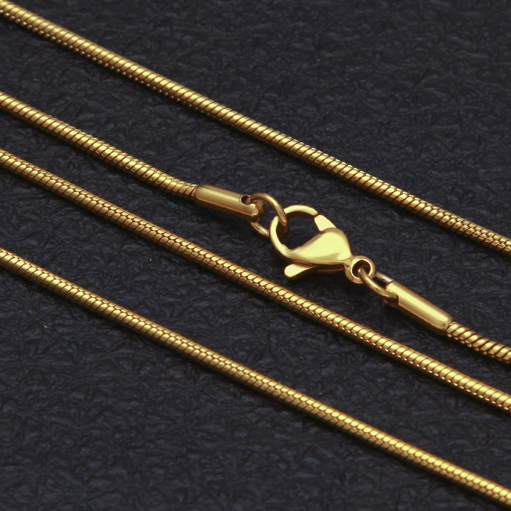 Gold Plated Stainless Steel Star Pendant Necklace for Women - Minimalist Snake Chain Charm Necklace