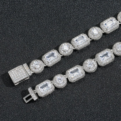 Hip Hop Light Luxury Iced Link Cubic Zirconia Bracelet for Men
