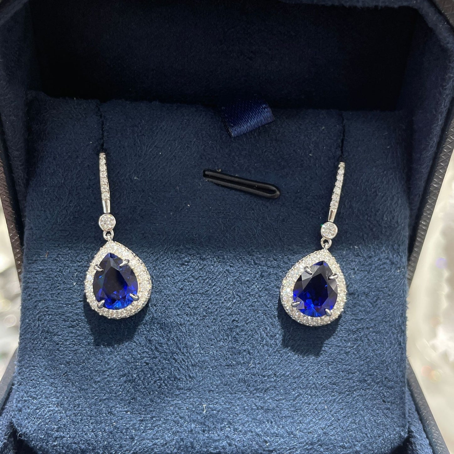 Pear Cut Teardrop Drop Earrings for Women, Faceted Color Stone Hook Dangle Earrings product image