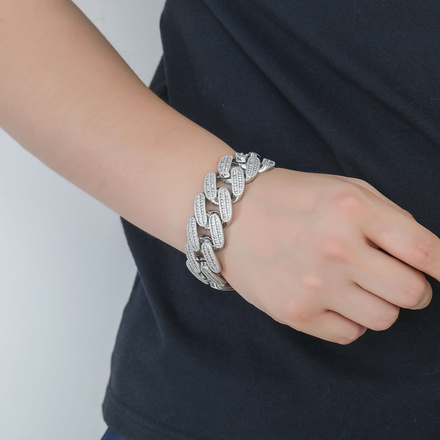 Hip Hop Cuban Link Copper Bracelet for Men