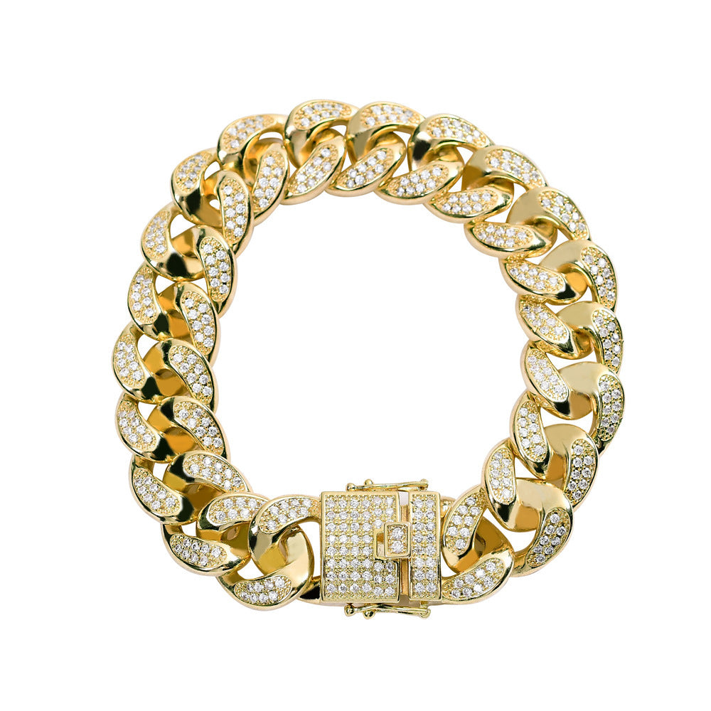 Hip Hop Fashion Cubic Zirconia Bracelet for Men