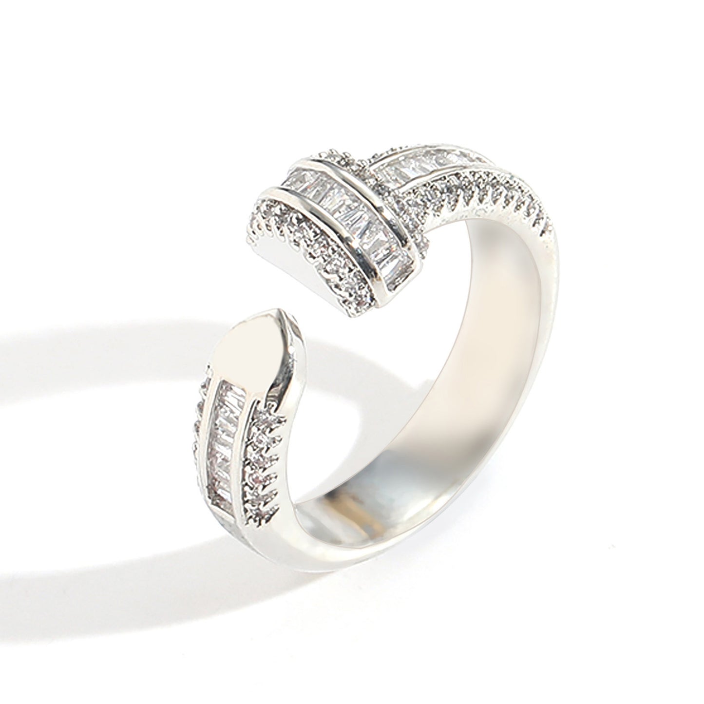 Hip Hop Diamond Shape Cubic Zirconia Ring for Men