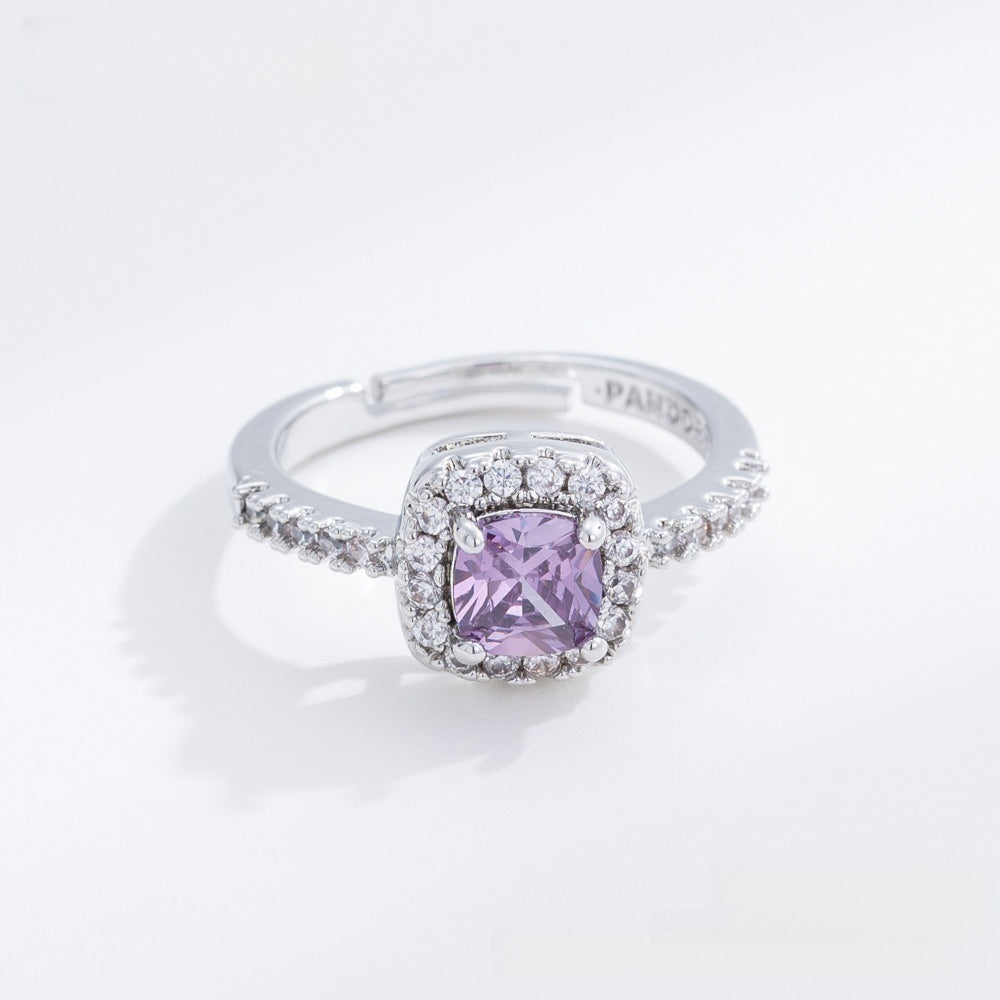 Elegant Cushion Halo Statement Ring for Women with Sparkly Luxe Finish