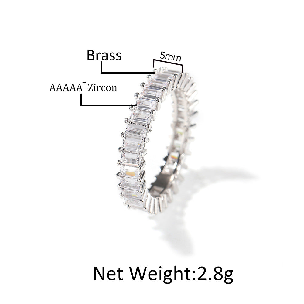 Men’s 5-Piece Statement Ring Set with Cubic Zirconia, Gold Plated & Silver Tone Stackable Band Rings