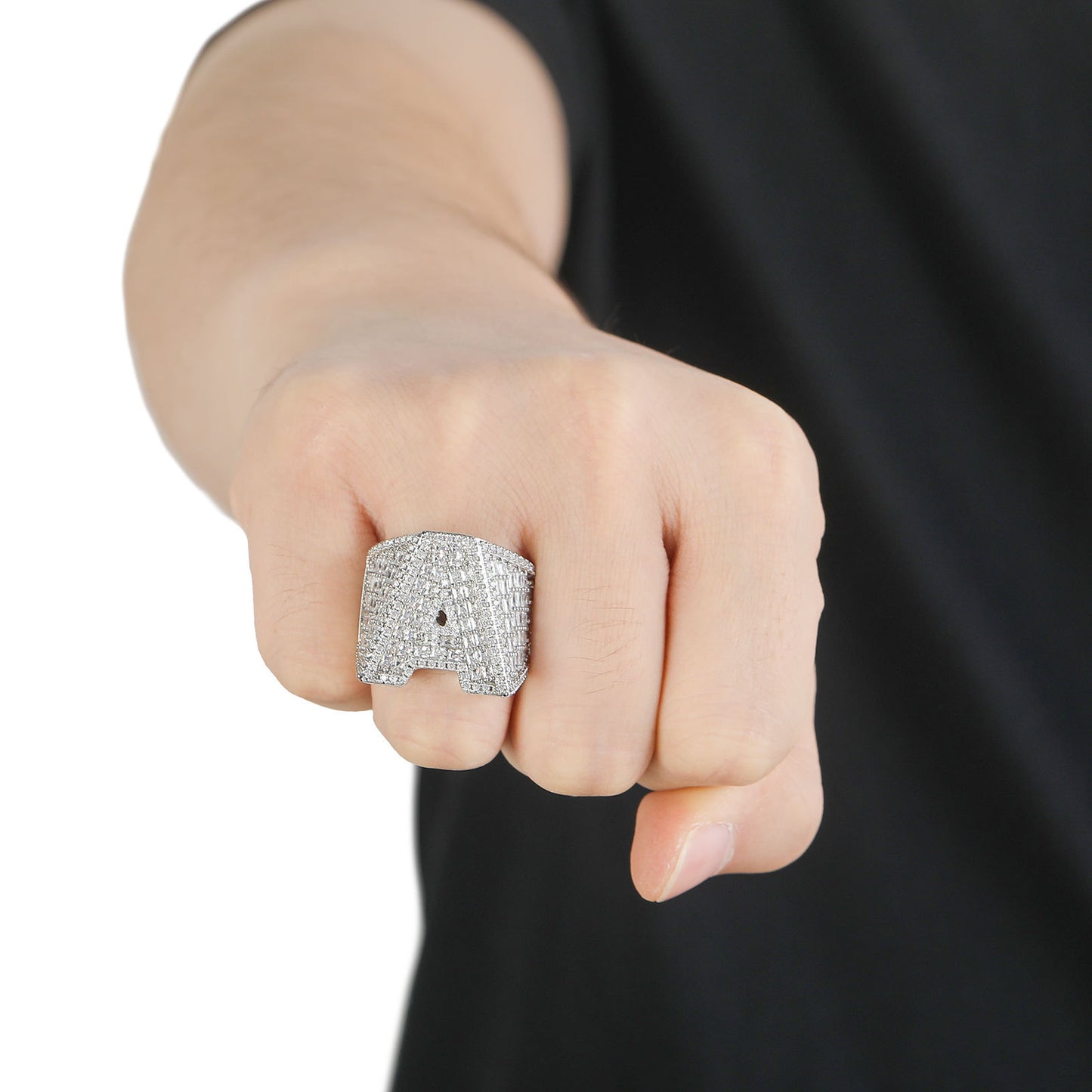 Light Luxury Fashion Cubic Zirconia Ring for Men