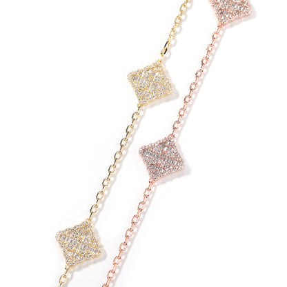 2026 Women’s Cubic Zirconia Clover Adjustable Necklace in Gold, Silver & Rose Gold