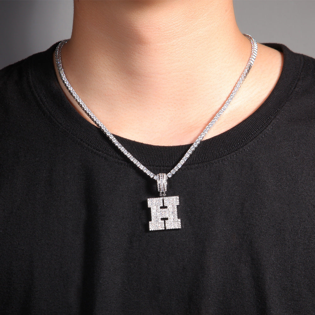 Personalized Initial Letter Pendant Necklace with Cubic Zirconia Twist Chain - Gold, Silver & Rose Gold Alphabet and Number Necklace