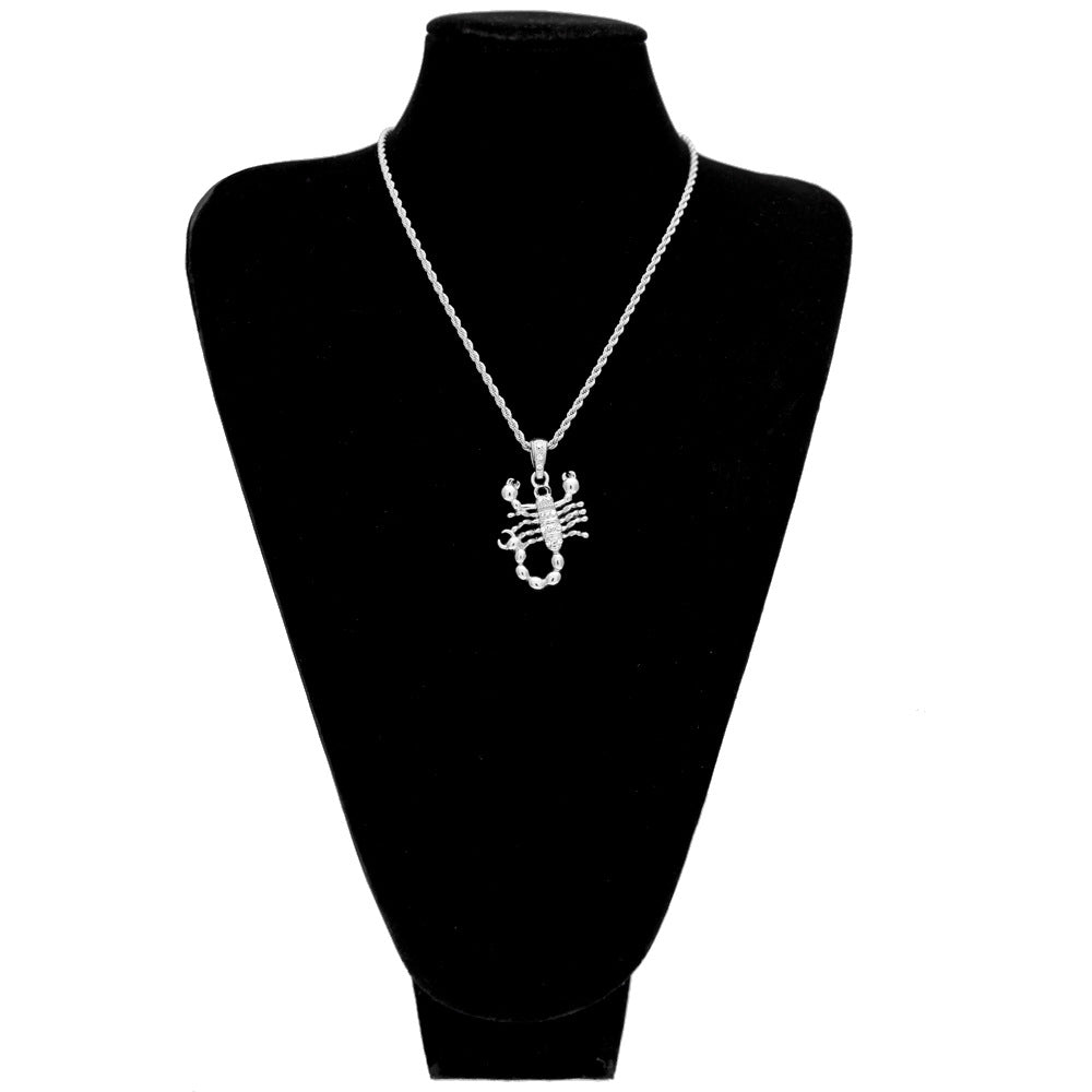 Iced Scorpion Pendant Necklace for Women and Men – Hip Hop Statement Animal Charm Chain in Gold or Silver Tone