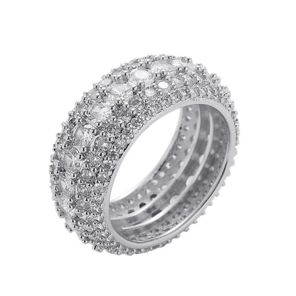 Hip Hop Fashion Cubic Zirconia Ring for Men