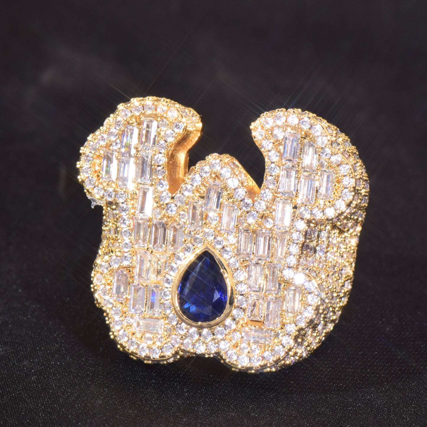 Iced Letter Statement Ring