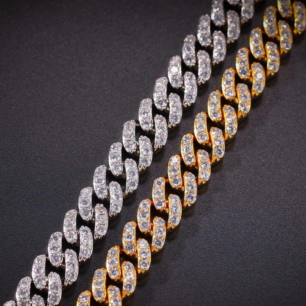 Sparkling Cuban Link Anklet for Women – Crystal Paved Chain Anklet in Gold, Silver, Pink & Half Pink Half White