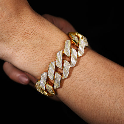 Iced Out Moissanite Cuban Link Bracelet for Men and Women