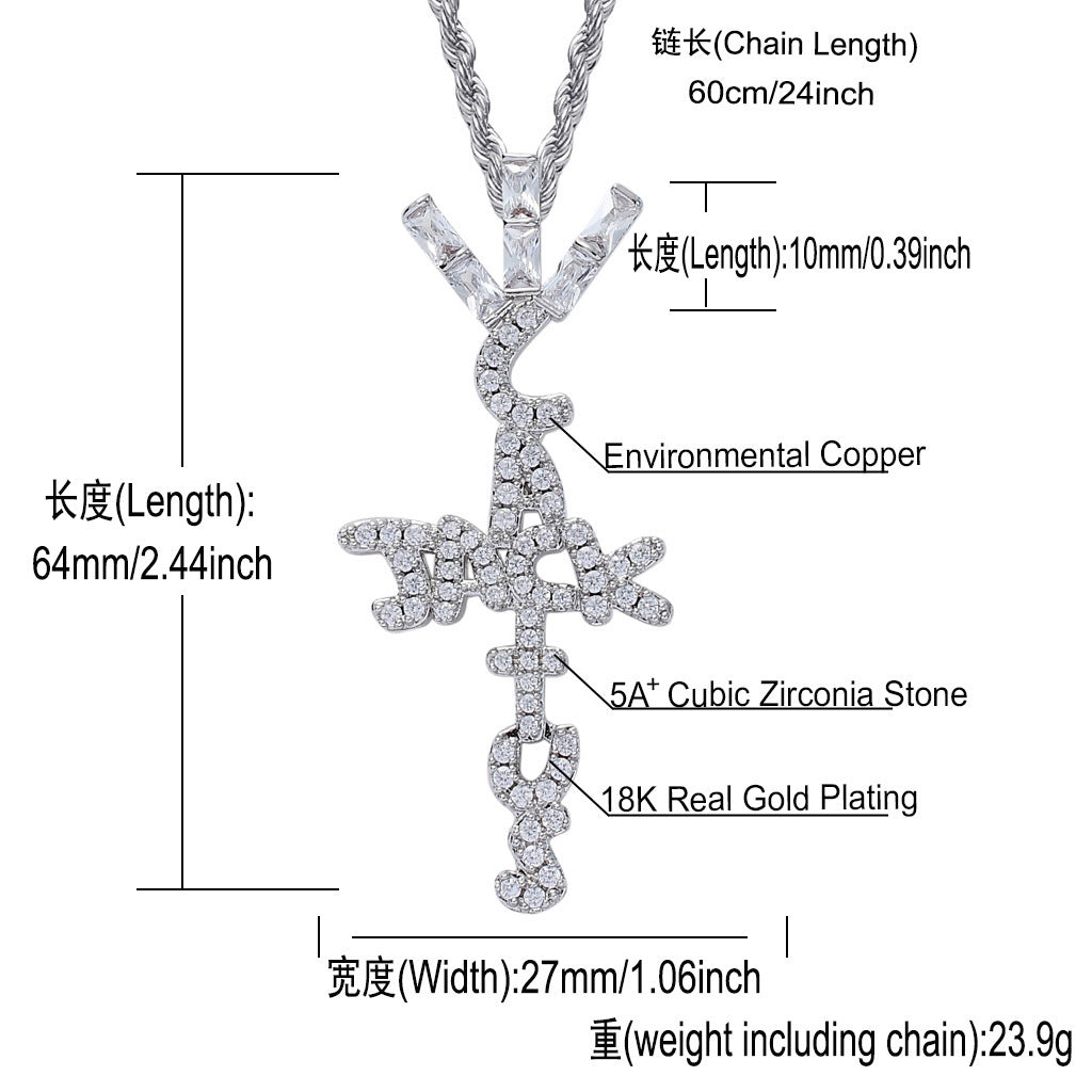 Hip Hop Fashion Copper Pendant Necklace for Men and Women
