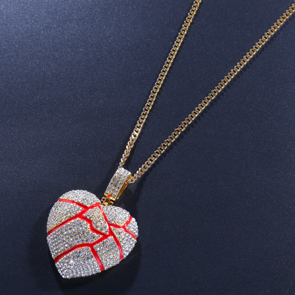 Iced Broken Heart Pendant Necklace for Women & Men – Gold or Silver Tone Hip Hop Statement Chain with Stainless Steel Twist or Cuban Chain