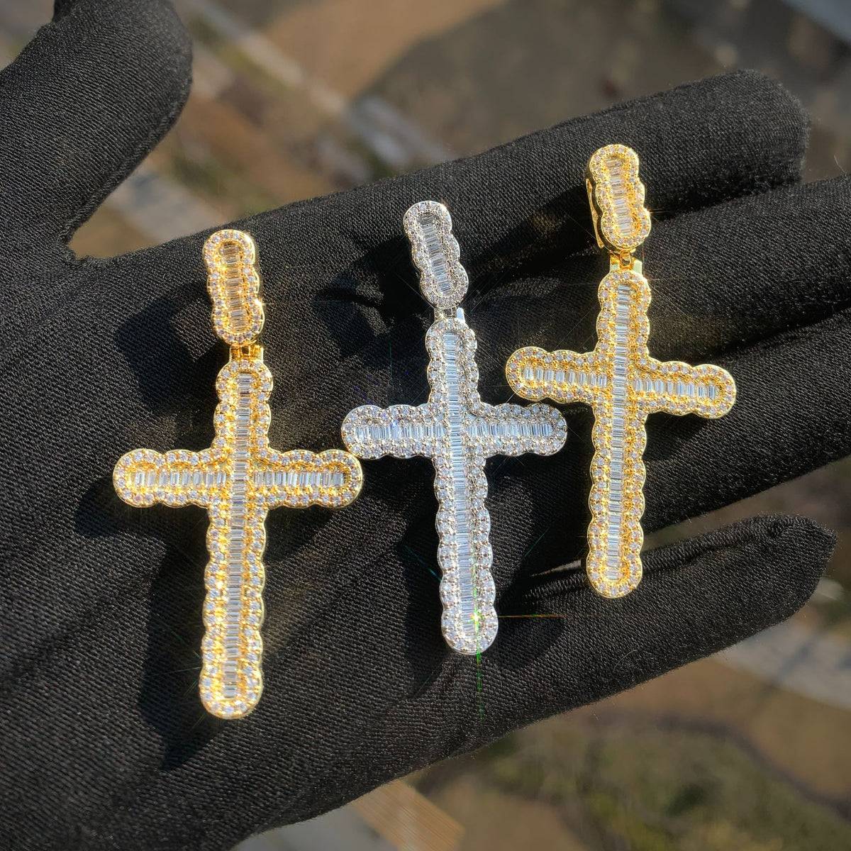 Iced Out Cross Pendant Necklace for Men Unisex Hip Hop Statement product image