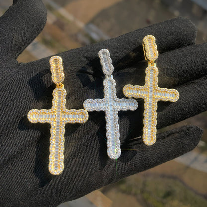 Iced Out Cross Pendant Necklace for Men Unisex Hip Hop Statement