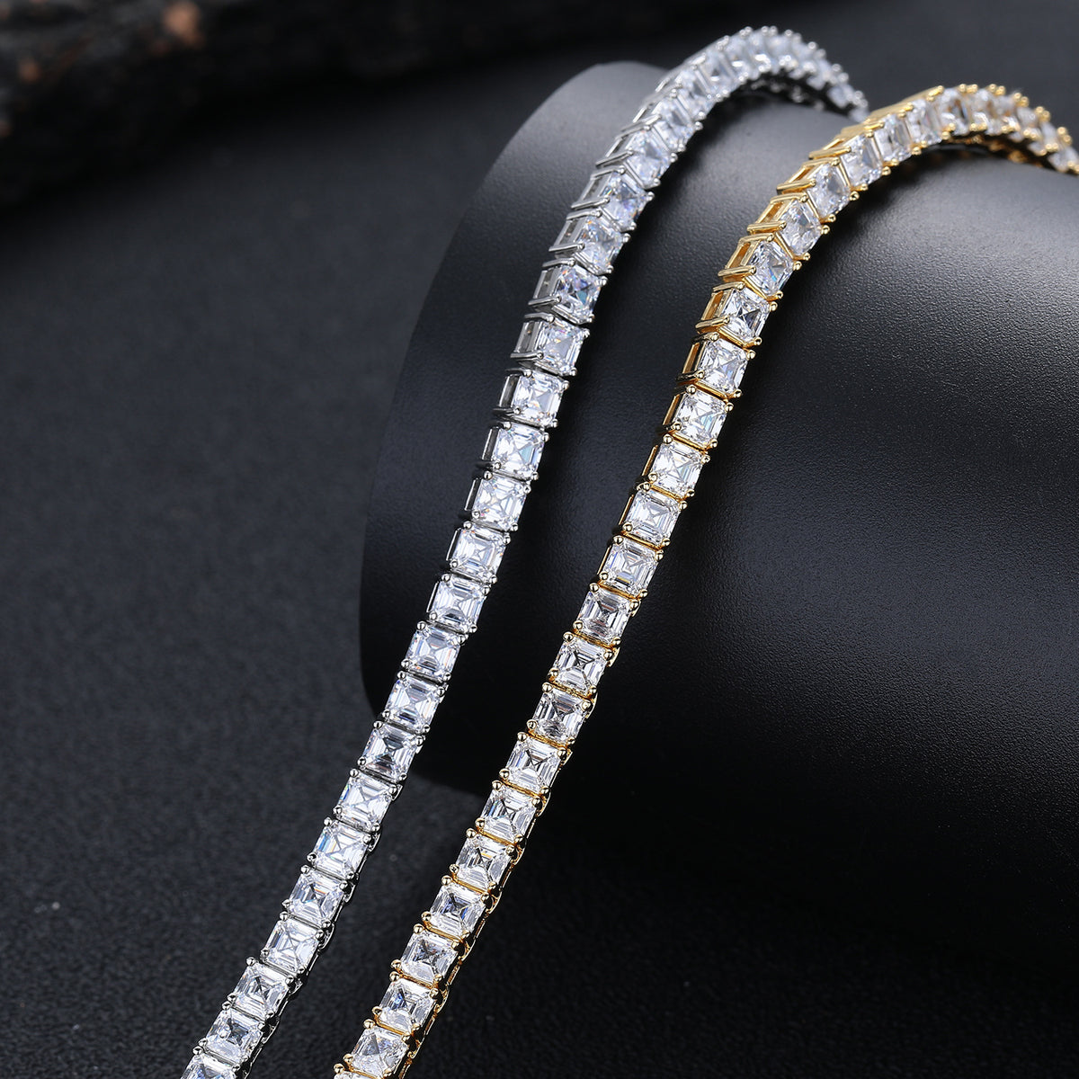 Geometric Square Cubic Zirconia Tennis Chain Bracelet & Necklace product image