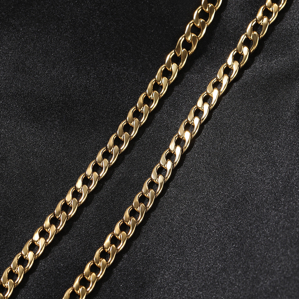 Unisex Cuban Link Chain Necklace Adjustable Hip Hop Pendant Chain in Gold, Silver & Rose Gold