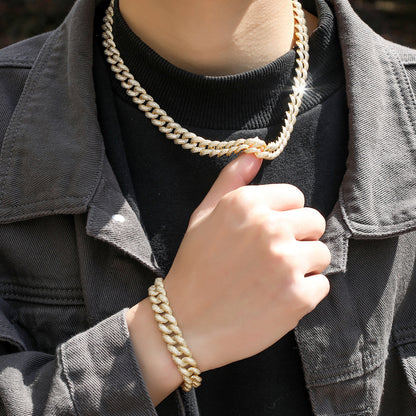 Hip Hop Cuban Link Bubble Copper Bracelet for Men