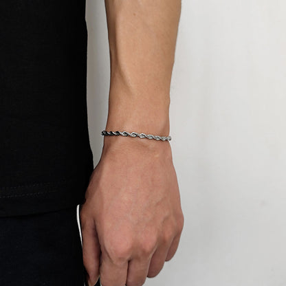 2-10 mm Polished Twisted Rope Stainless steel Bracelet - CHA094