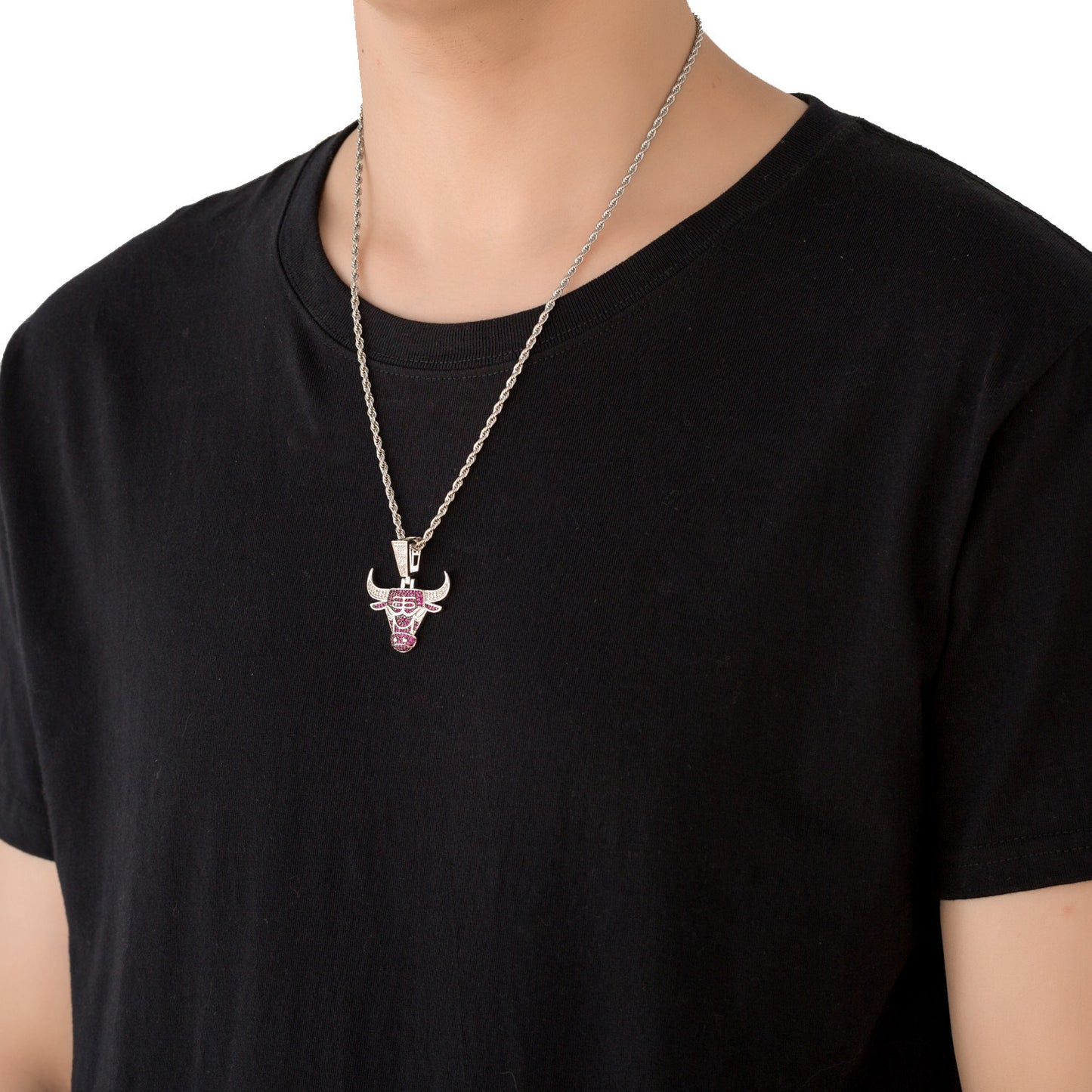 Hip Hop Fashion Cubic Zirconia Pendant Necklace for Men and Women