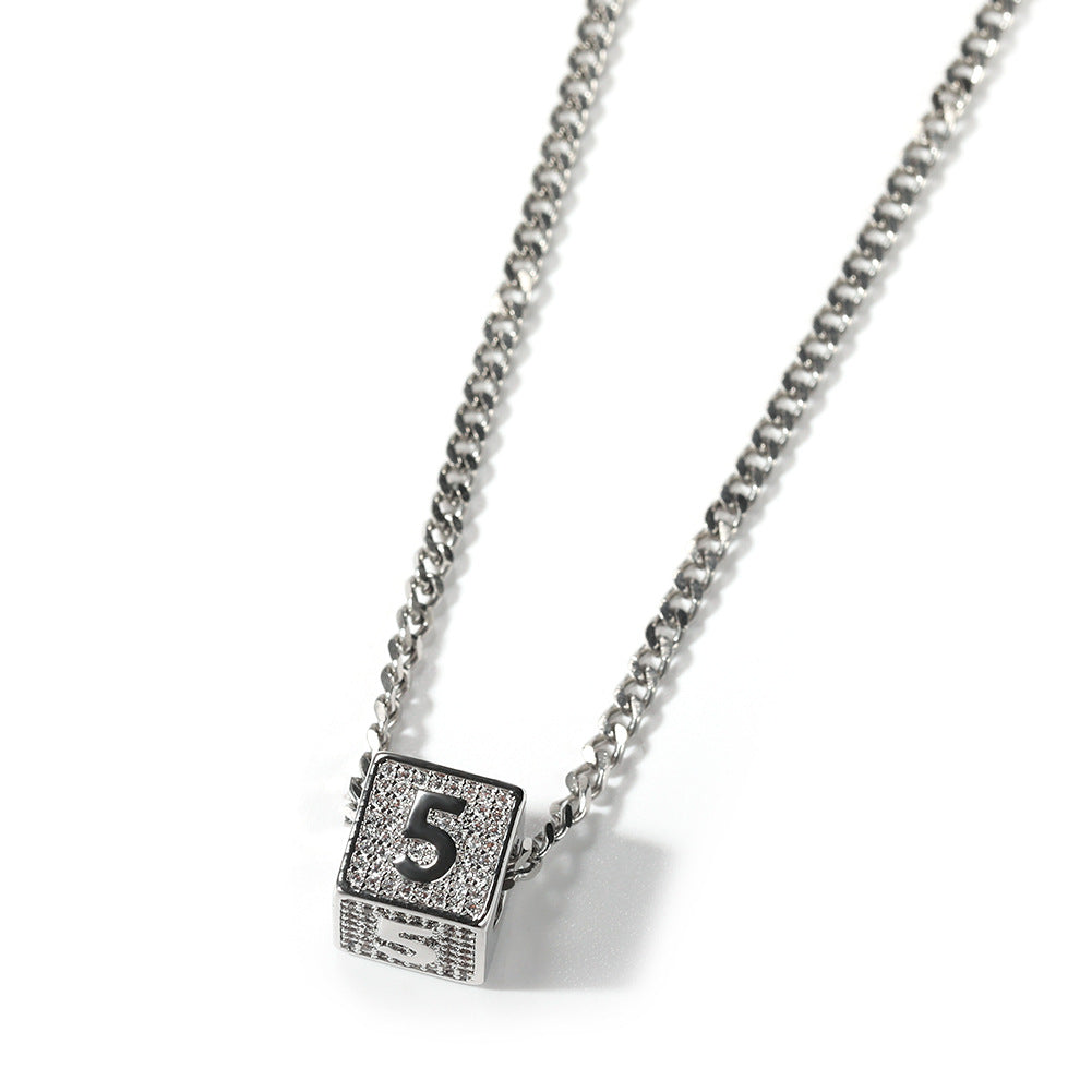 Iced Initial Letter Pendant Necklace with 24 Inch Cuban Chain for Women product image