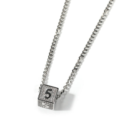 Iced Initial Letter Pendant Necklace with 24 Inch Cuban Chain for Women
