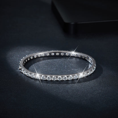 Moissanite Tennis Bracelet Bangle, Full Circle Round Stone Unisex