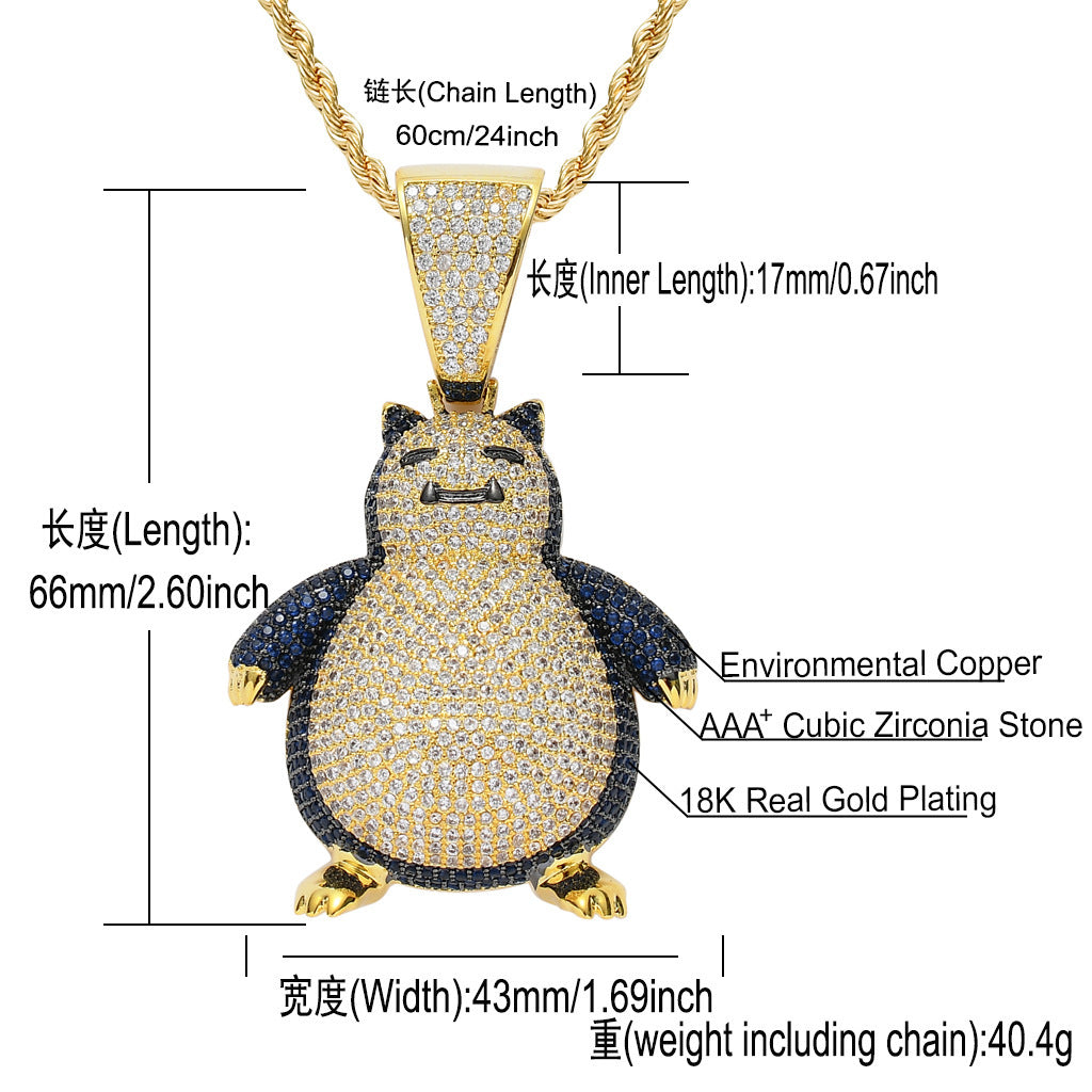 Hip Hop Fashion Copper Pendant Necklace for Men and Women