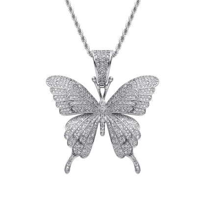 Hip Hop Cross Cubic Zirconia Pendant Necklace for Men and Women