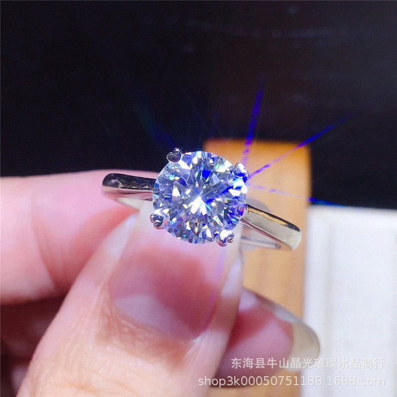 VVS Moissanite Ring for Women, Classic 4-Prong Solitaire Engagement Ring product image