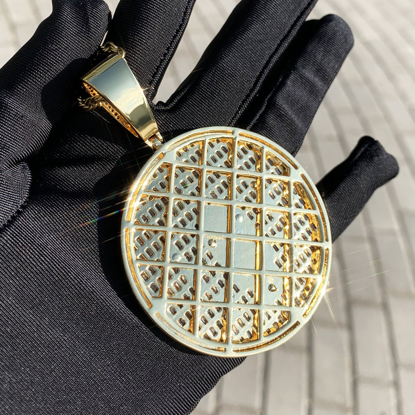 Iced Out Round Pendant Necklace