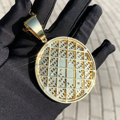 Iced Out Round Pendant Necklace