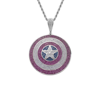 Star Geometric Cubic Zirconia Pendant Necklace for Men and Women