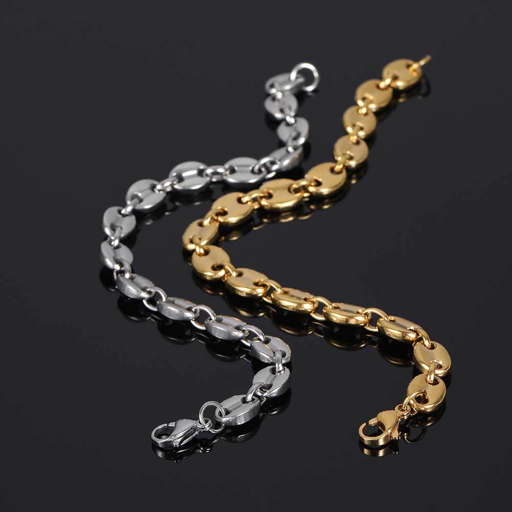 5-11 mm Polished Mariner Link Hip Hop Bracelet with Stainless steel Base - CHA028 product image