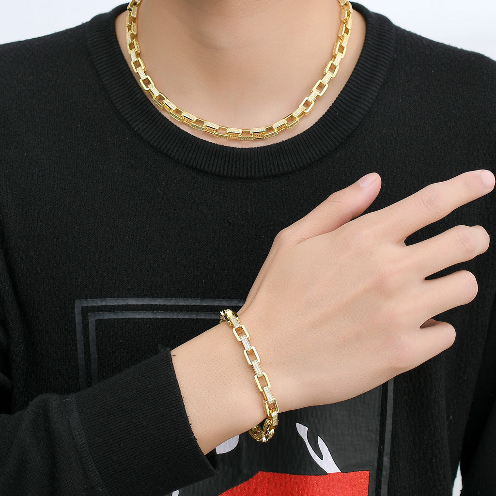 Hip Hop Fashion Cubic Zirconia Bracelet for Men and Women
